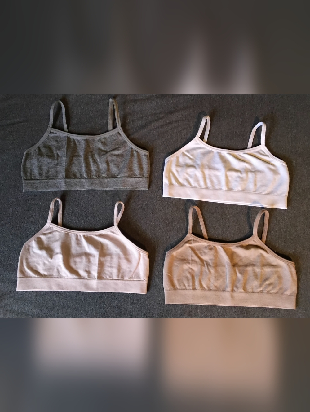 EUC Rene Rofe Girls Bralette 4 Pack Bundle Seamless Stretch Size M 7/8